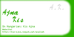 ajna kis business card